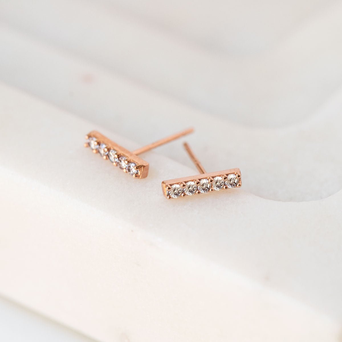 Pavé Bar Studs