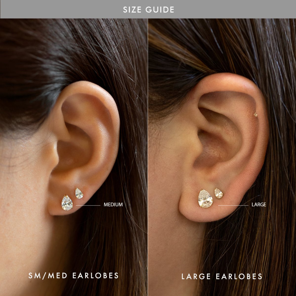 14K White Gold Plated Sterling Silver Pear Simulated Diamond Stud Earrings For Women, 6x4mm