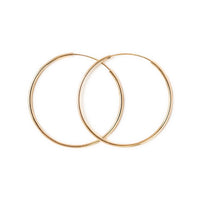 14K Solid Gold Thin Midi Hoops