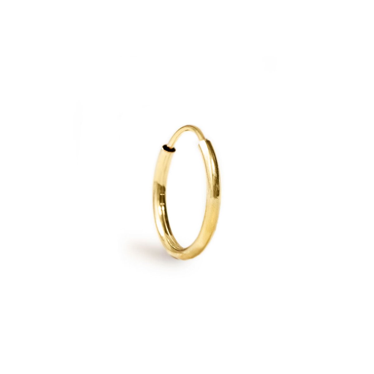 14K Solid Gold Thin Huggie Single Hoop