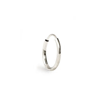 14K White Gold Thin Huggie Single Hoop