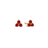 Gemstone Clover Studs Garnet