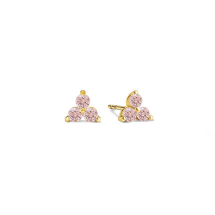 Gemstone Clover Studs Pink Sapphire