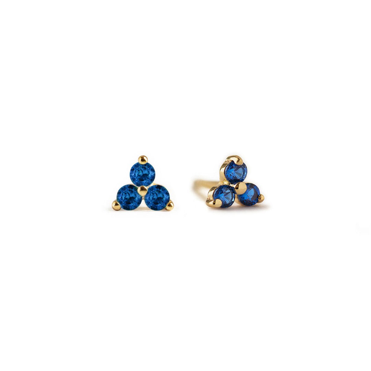 Gemstone Clover Studs Blue Sapphire