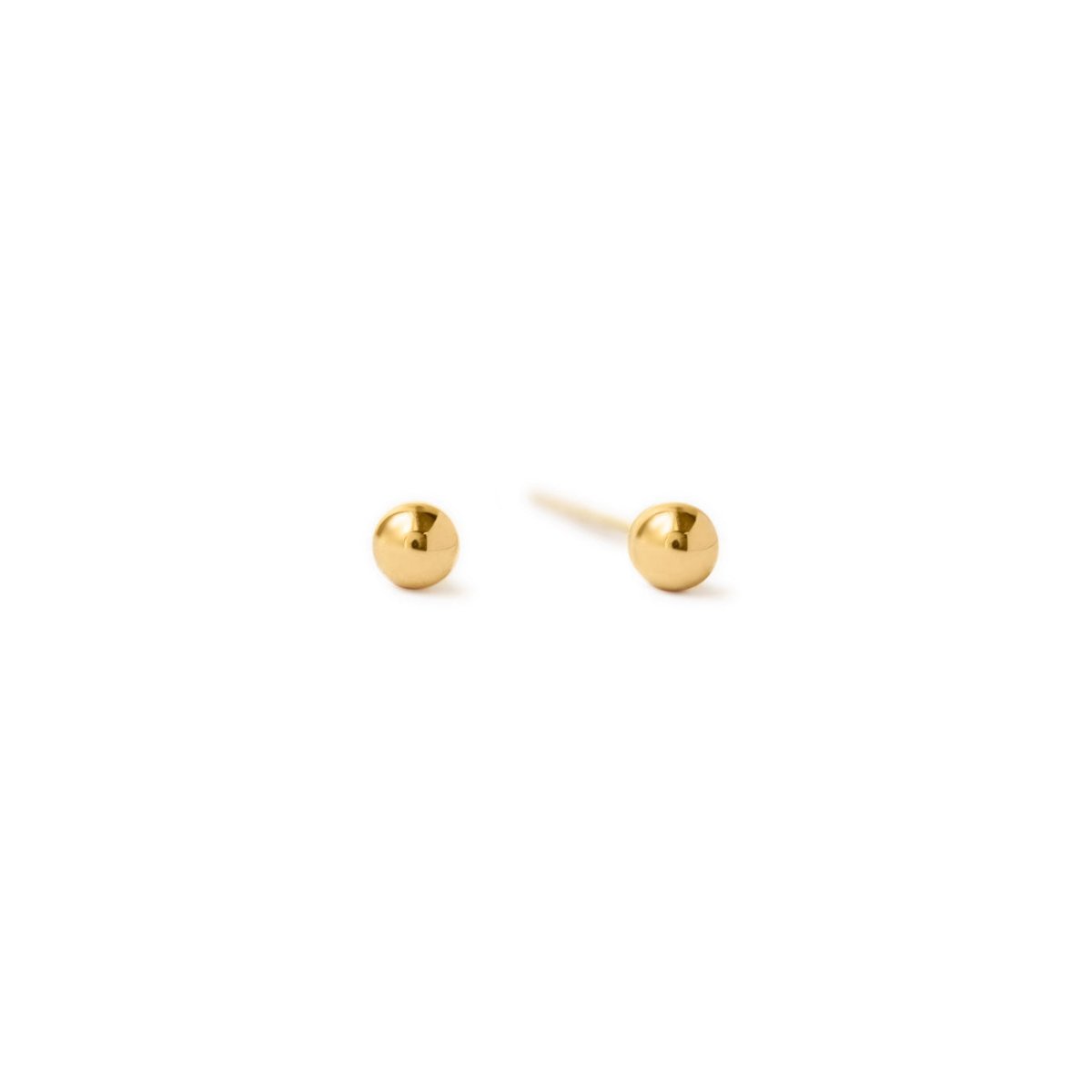 Tiny 14K Solid Gold Sphere Studs