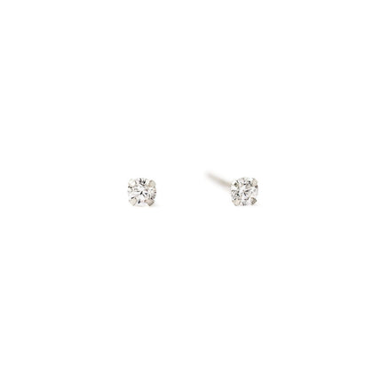 Birthstone Tiny Studs White Sapphire