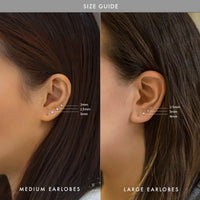 Size guide for medium vs. large earlobes 