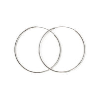 14K White Gold Thin Midi Hoops