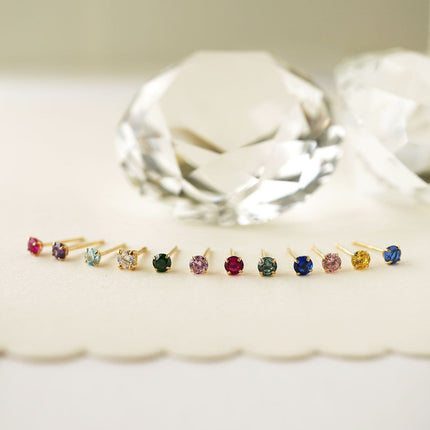 Birthstone Tiny Studs Pink