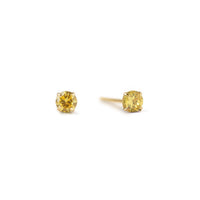 14K Gold Birthstone Tiny Studs Citrine