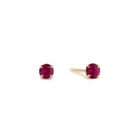 14K Gold Birthstone Tiny Studs Ruby