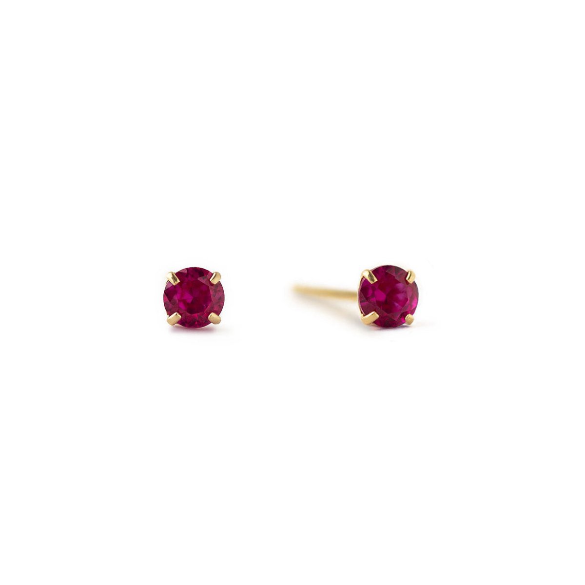 14K Gold Birthstone Tiny Studs Ruby