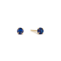 14K Gold Birthstone Tiny Studs Blue Sapphire