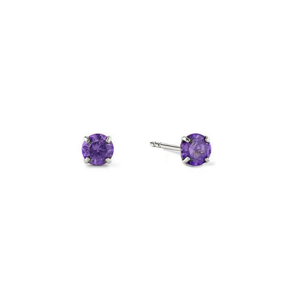 Birthstone Tiny Studs Amethyst