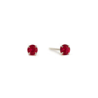 14K Gold Birthstone Tiny Studs Garnet