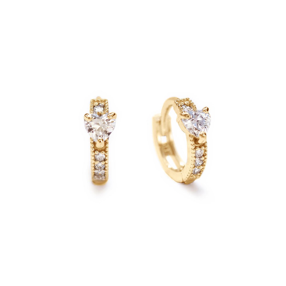 Gold Vermeil Tiny Heart Huggies