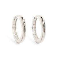 14K Solid White Gold Mini Hoops