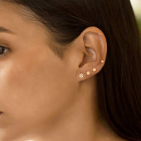 caption:Model wearing 5mm on first hole and 4mm on second hole