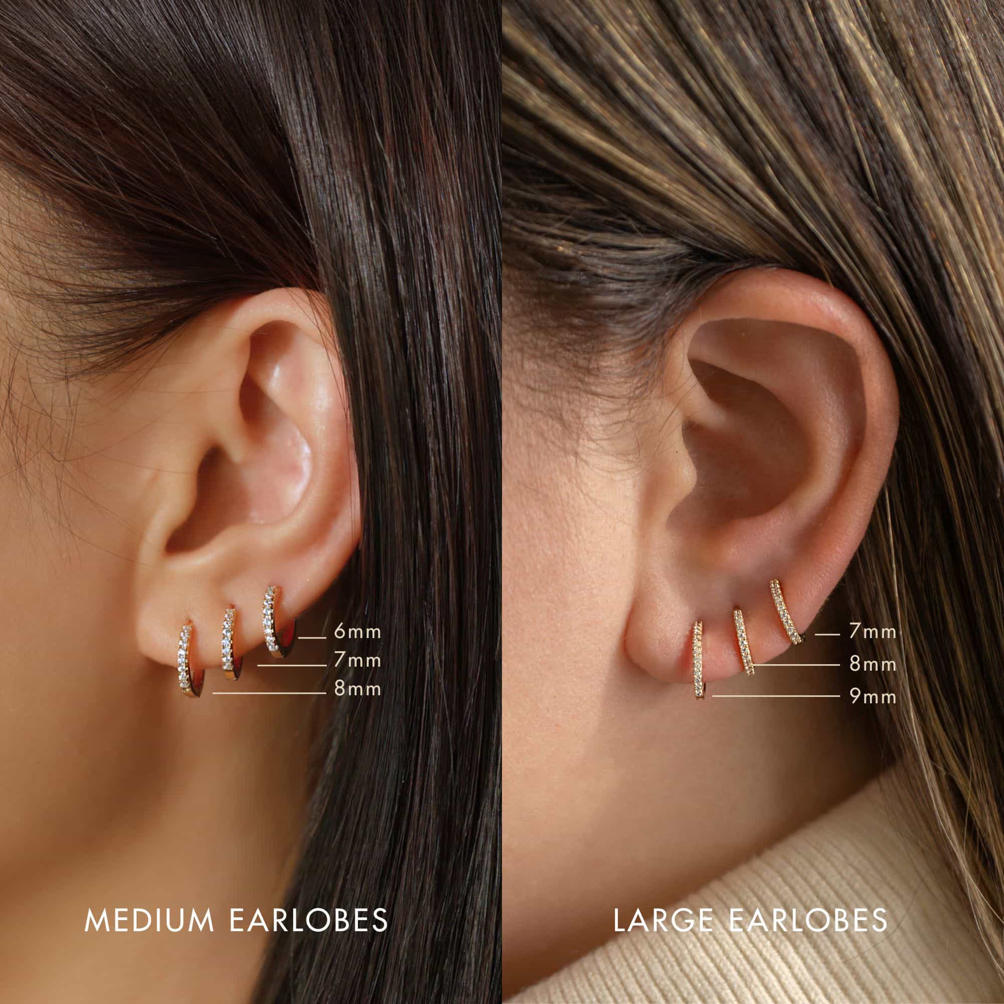 14k Gold Hoops Thin Medium Hoop Earrings 14K Gold Earrings, Huggie