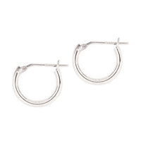 14K White Gold Huggie Hoop Earrings