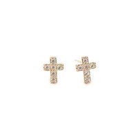 Tiny Pave Cross Studs