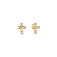 Tiny Pave Cross Studs