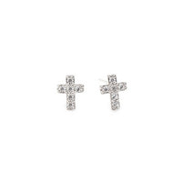 Tiny Pave Cross Studs