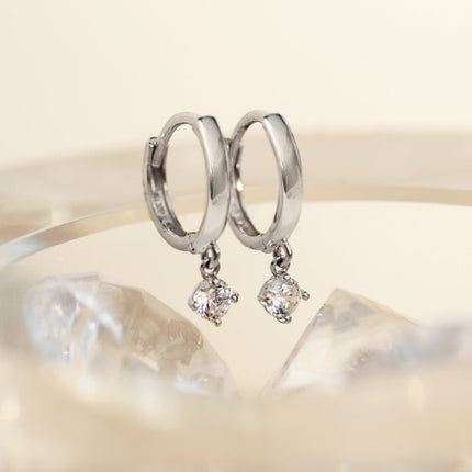 Pavé Dangle Huggie Earrings