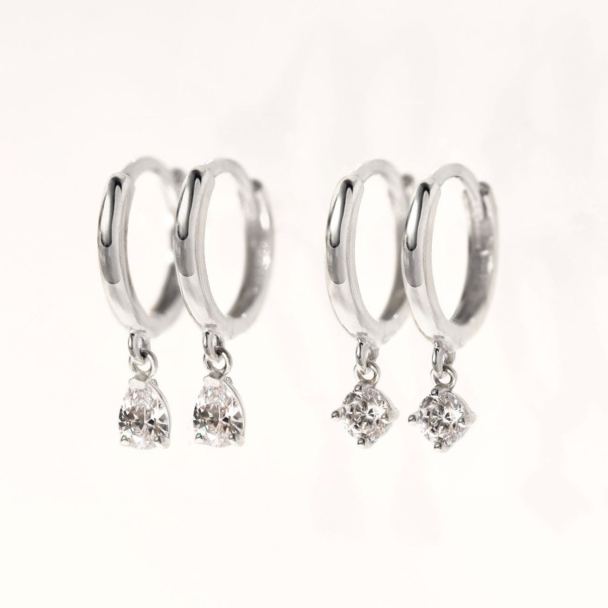 Pear Drop Huggie Earrings Moissanite