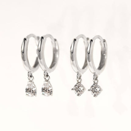 Pear Drop Huggie Earrings