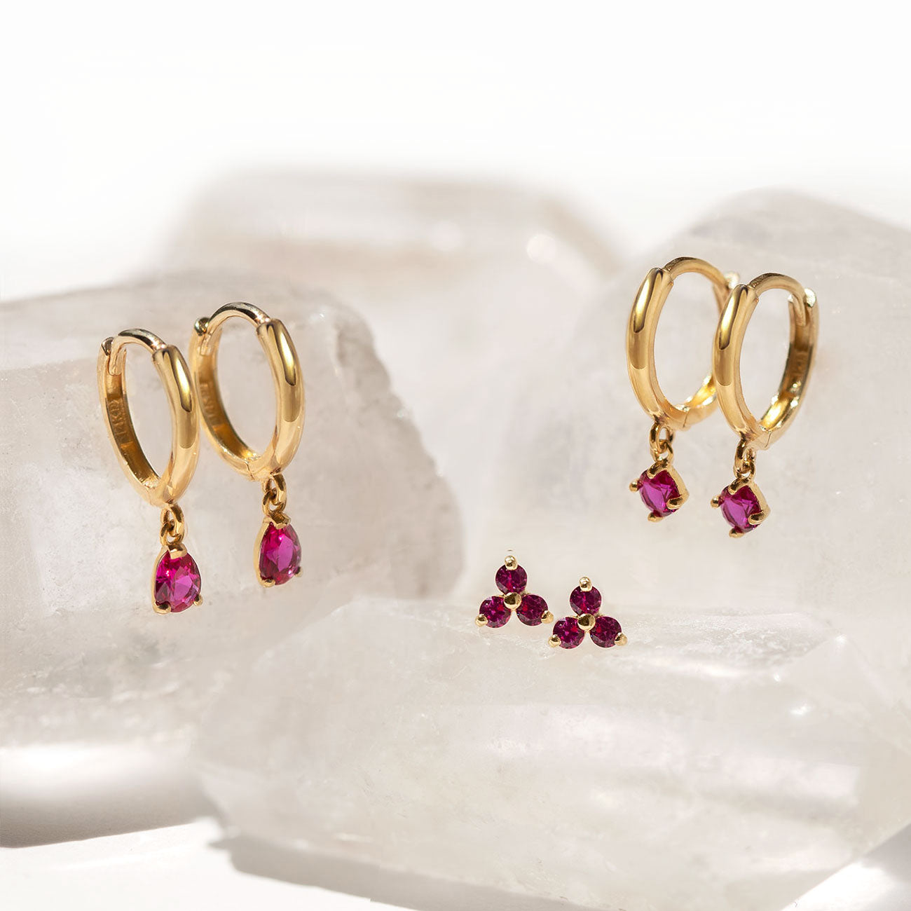 Genuine Ruby Stud Earrings | Harry Ritchie's