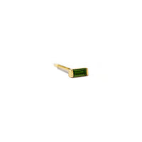 Tiny Baguette Single Stud Emerald