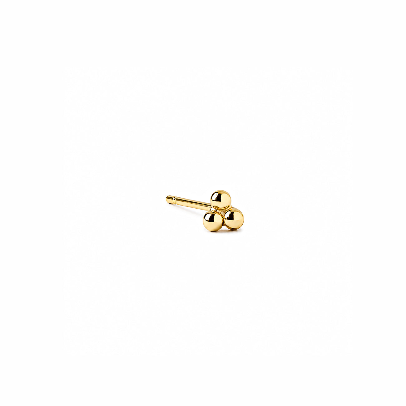 Tiny Trinity Ball Stud 14K