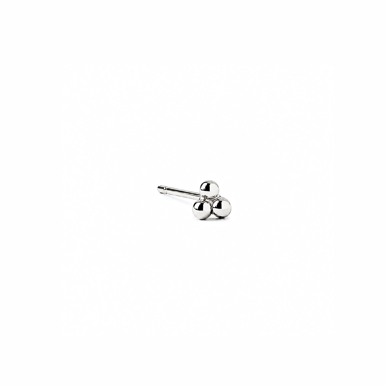 Tiny Trinity Ball Stud 14K