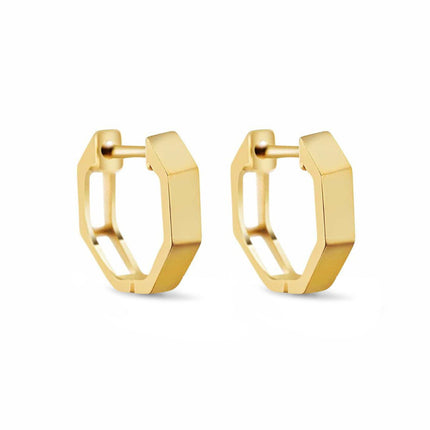 Octagon Huggie Earrings