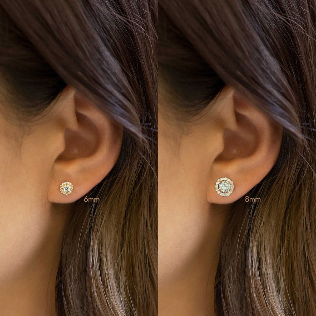 Solitaire Halo Studs