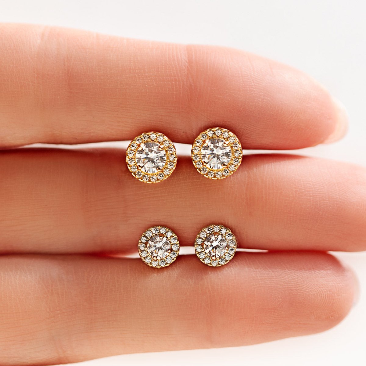 Solitaire Halo Studs