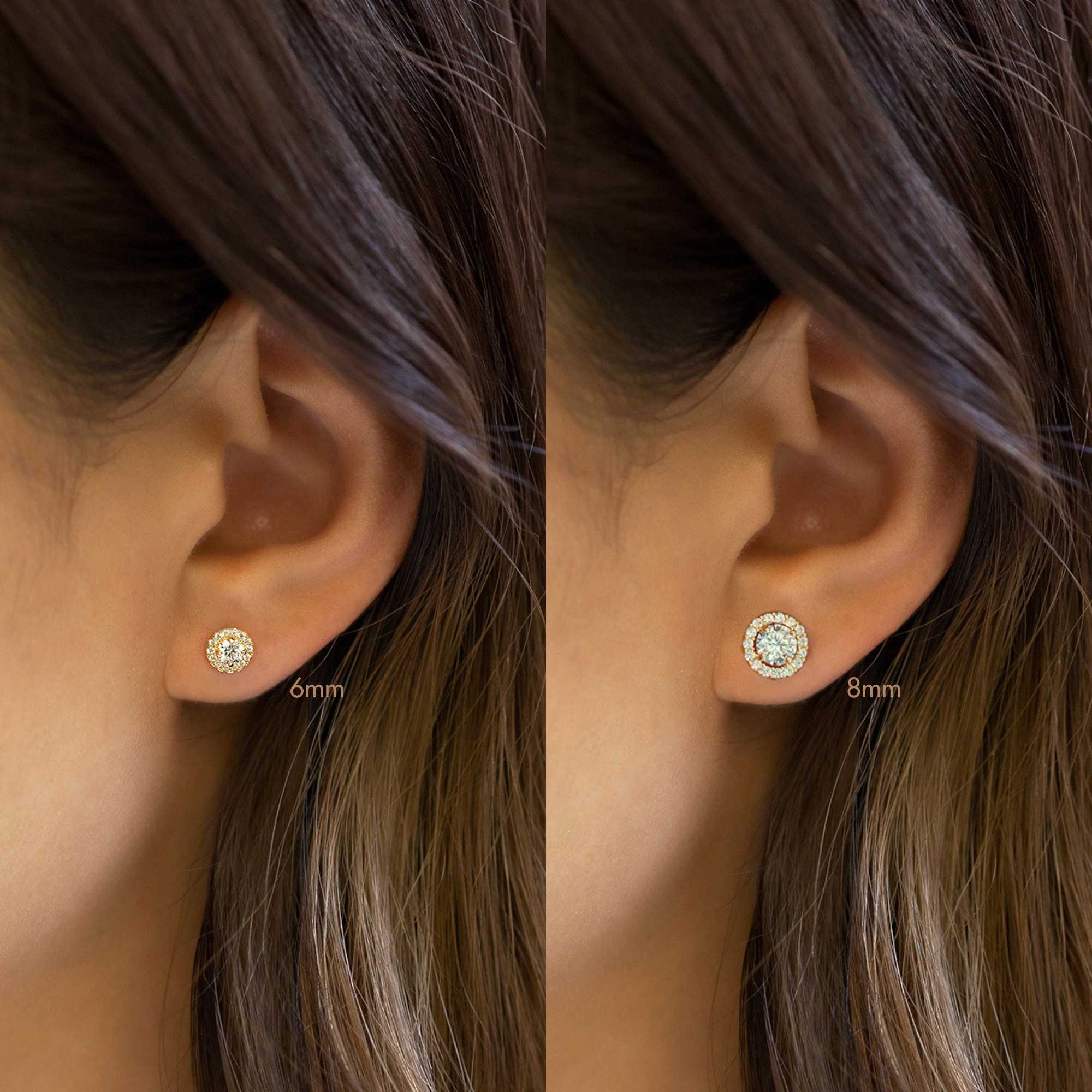 Solitaire Halo Studs