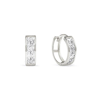 Princess Cut Huggie Hoops