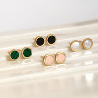 Gemstone Round Studs Onyx