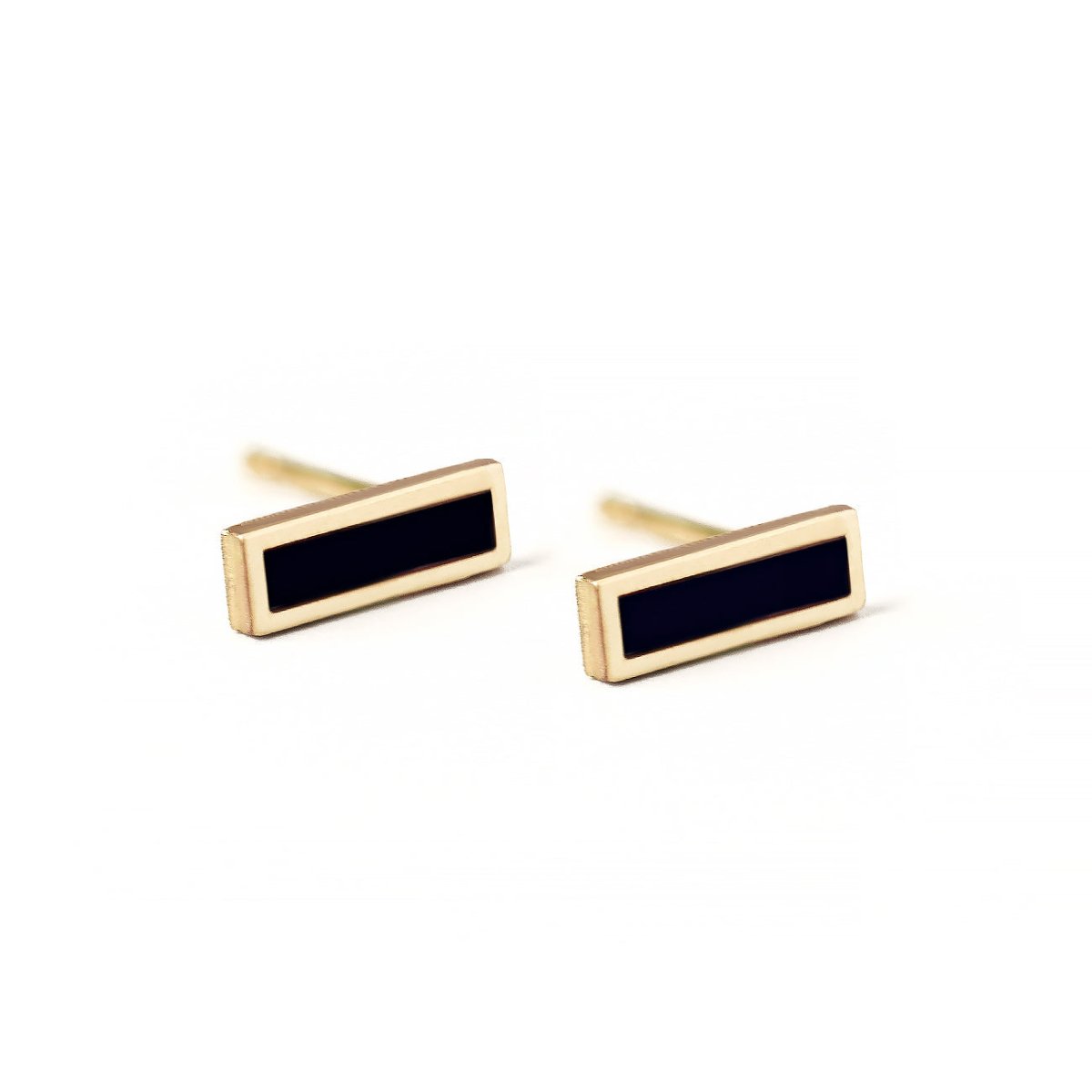 Gemstone Bar Studs Onyx