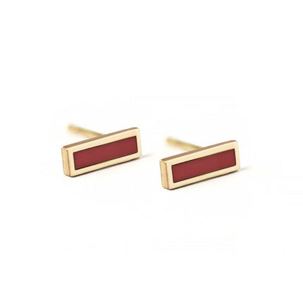 Gemstone Bar Studs Carnelian