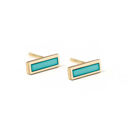 Gemstone Bar Studs Turquoise