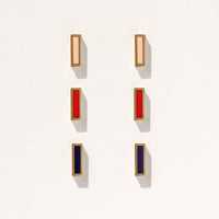 Gemstone Bar Studs Carnelian