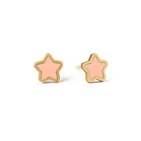 Gemstone Star Studs Rose Quartz