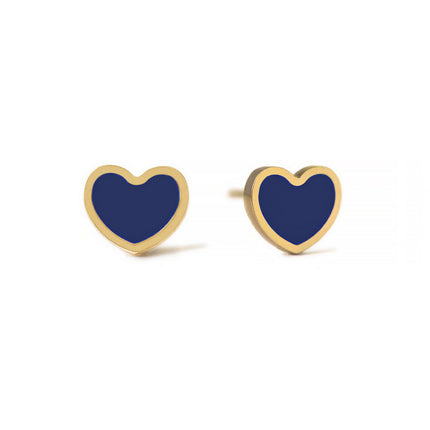 Gemstone Heart Studs Lapis Lazuli