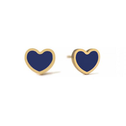 Gemstone Heart Studs Lapis Lazuli