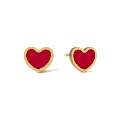 Gemstone Heart Studs Carnelian