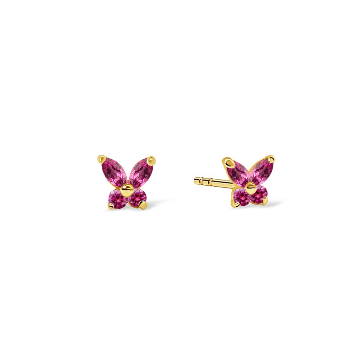 Tiny Gemstone Butterfly Studs Ruby