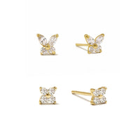 Tiny Crystal Butterfly Studs